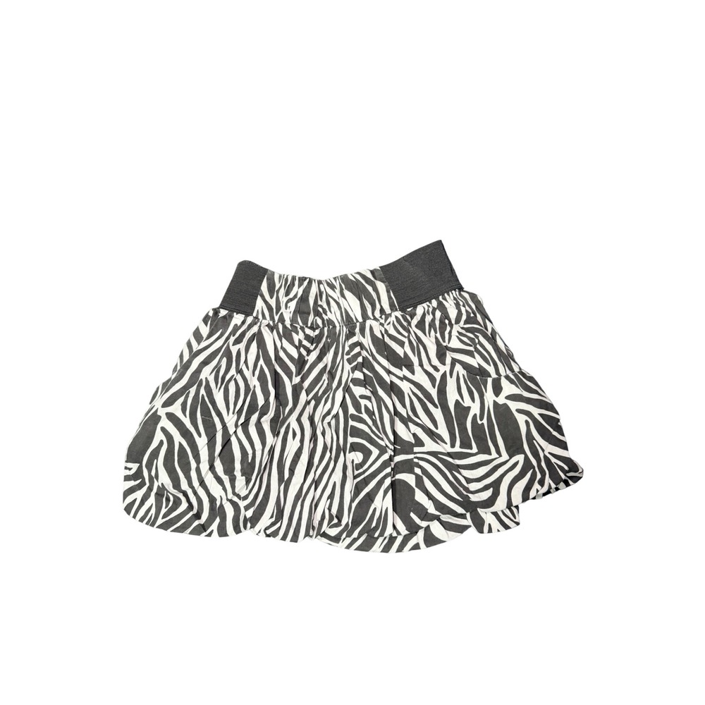 Zebra Print Bubble Mini Skirt Y2K Elastic Waist Cotton USA S Sensational
